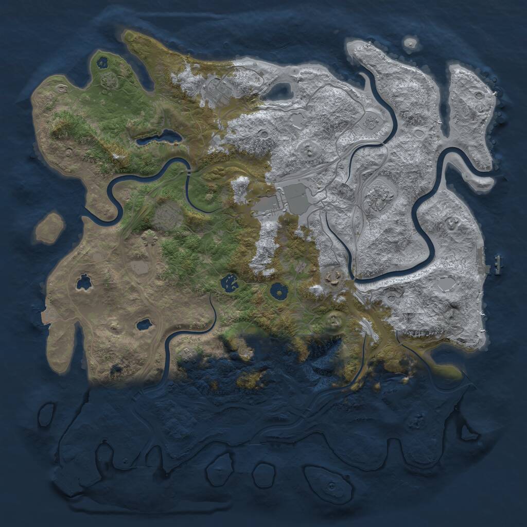 Rust Map: Procedural Map, Size: 4500, Seed: 949756908, 14 Monuments