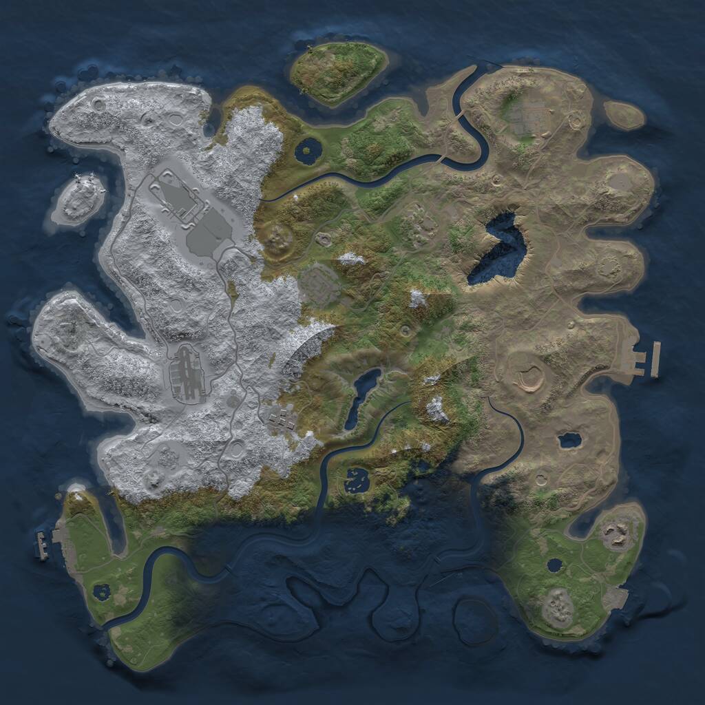 Rust Map: Procedural Map, Size: 4000, Seed: 8721158, 15 Monuments