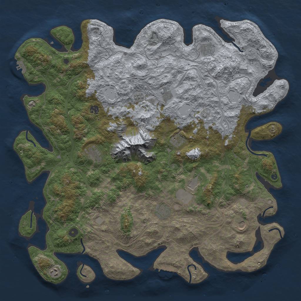 Rust Map: Procedural Map, Size: 5000, Seed: 2079358729, 17 Monuments