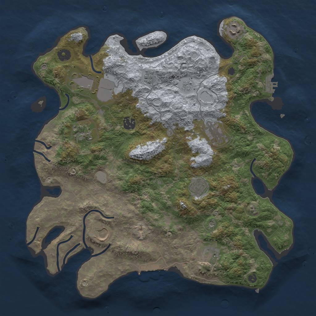Rust Map: Procedural Map, Size: 3700, Seed: 467582203, 16 Monuments
