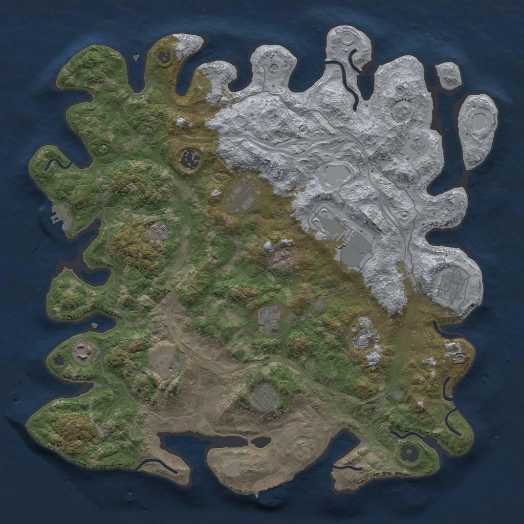 Rust Map: Procedural Map, Size: 4250, Seed: 1699648864, 17 Monuments