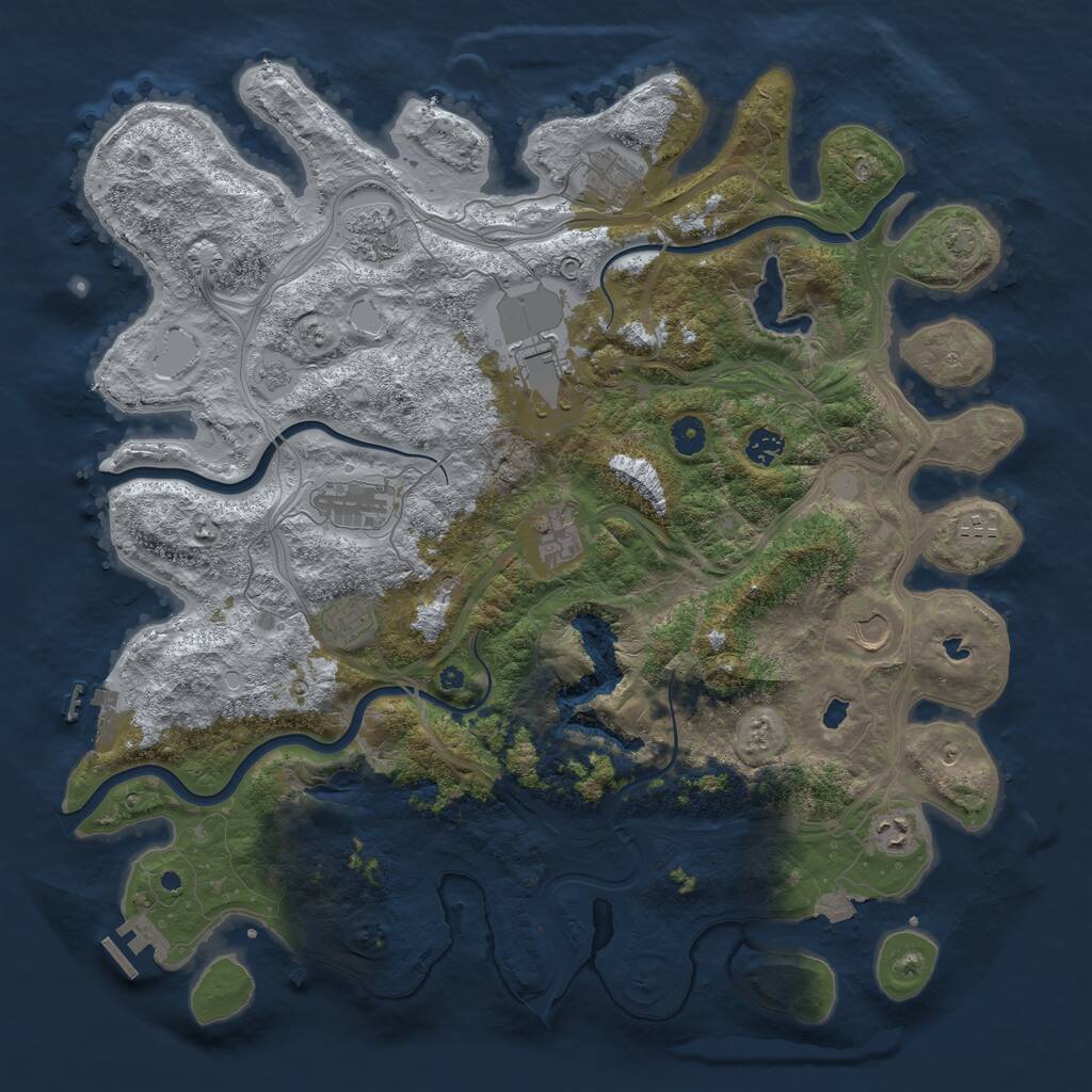 Rust Map: Procedural Map, Size: 4500, Seed: 238955, 16 Monuments
