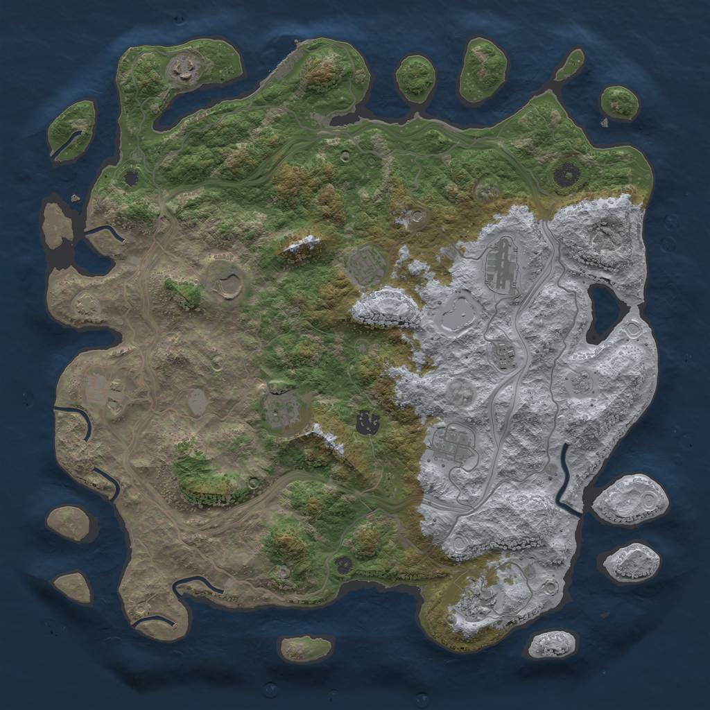 Rust Map: Procedural Map, Size: 4250, Seed: 1899111928, 17 Monuments