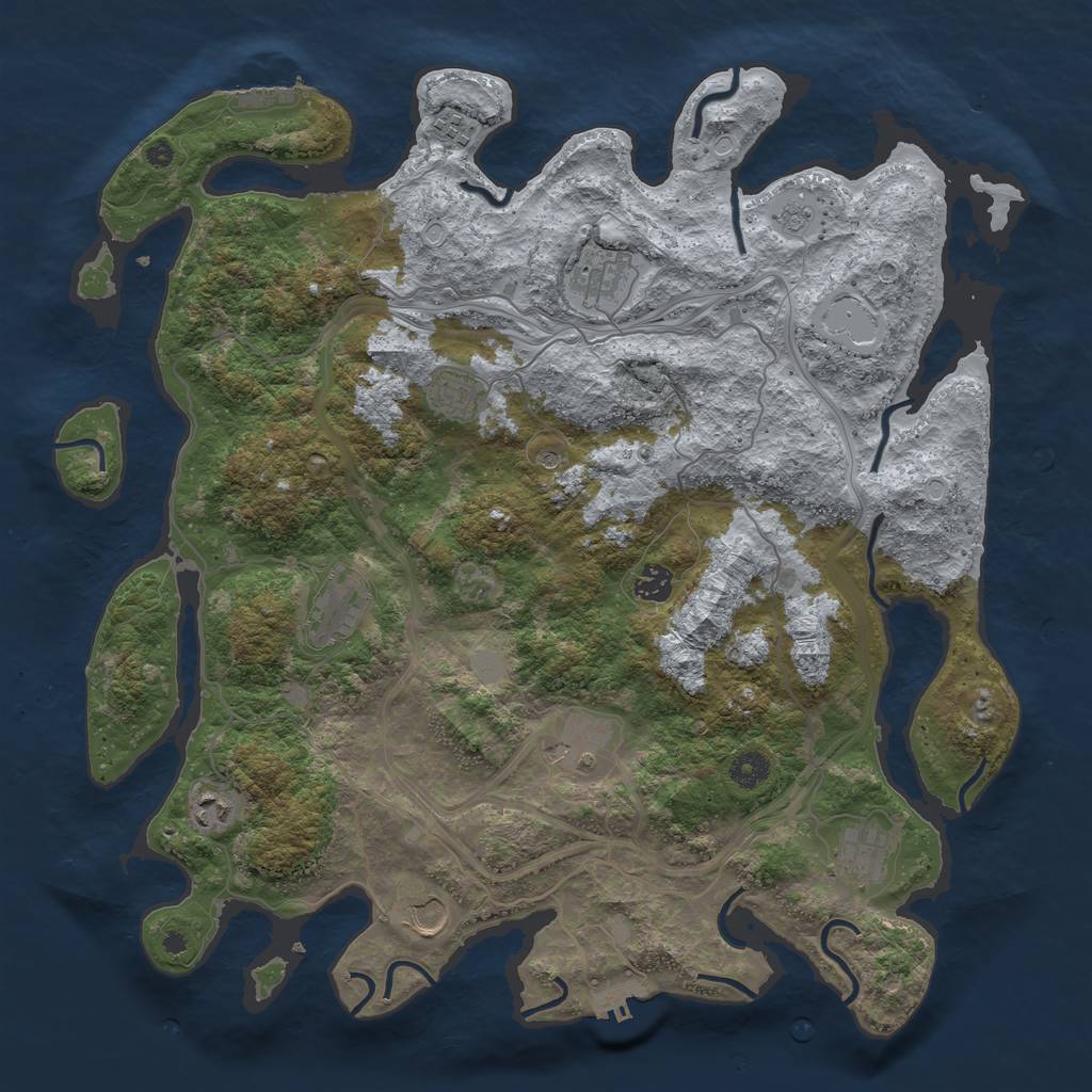 Rust Map: Procedural Map, Size: 4250, Seed: 834962, 16 Monuments