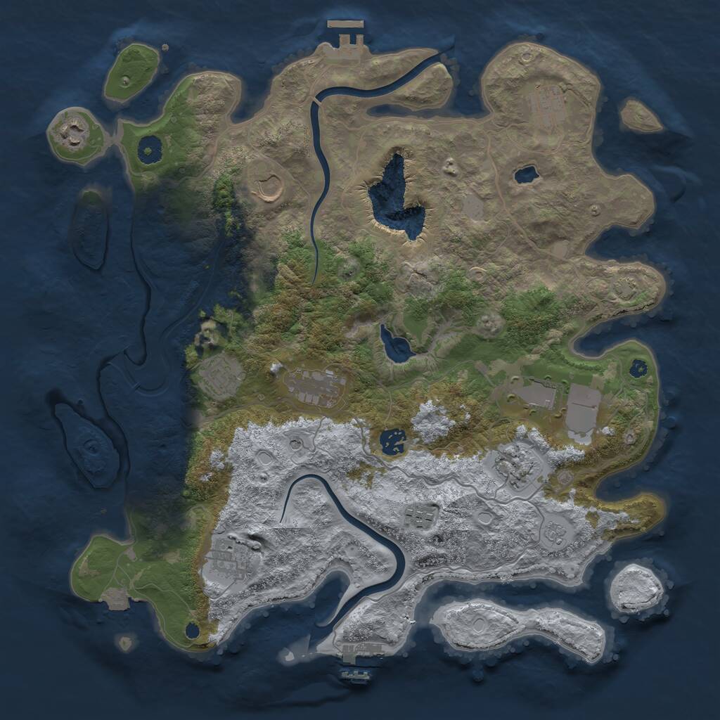 Rust Map: Procedural Map, Size: 4000, Seed: 4257835, 16 Monuments