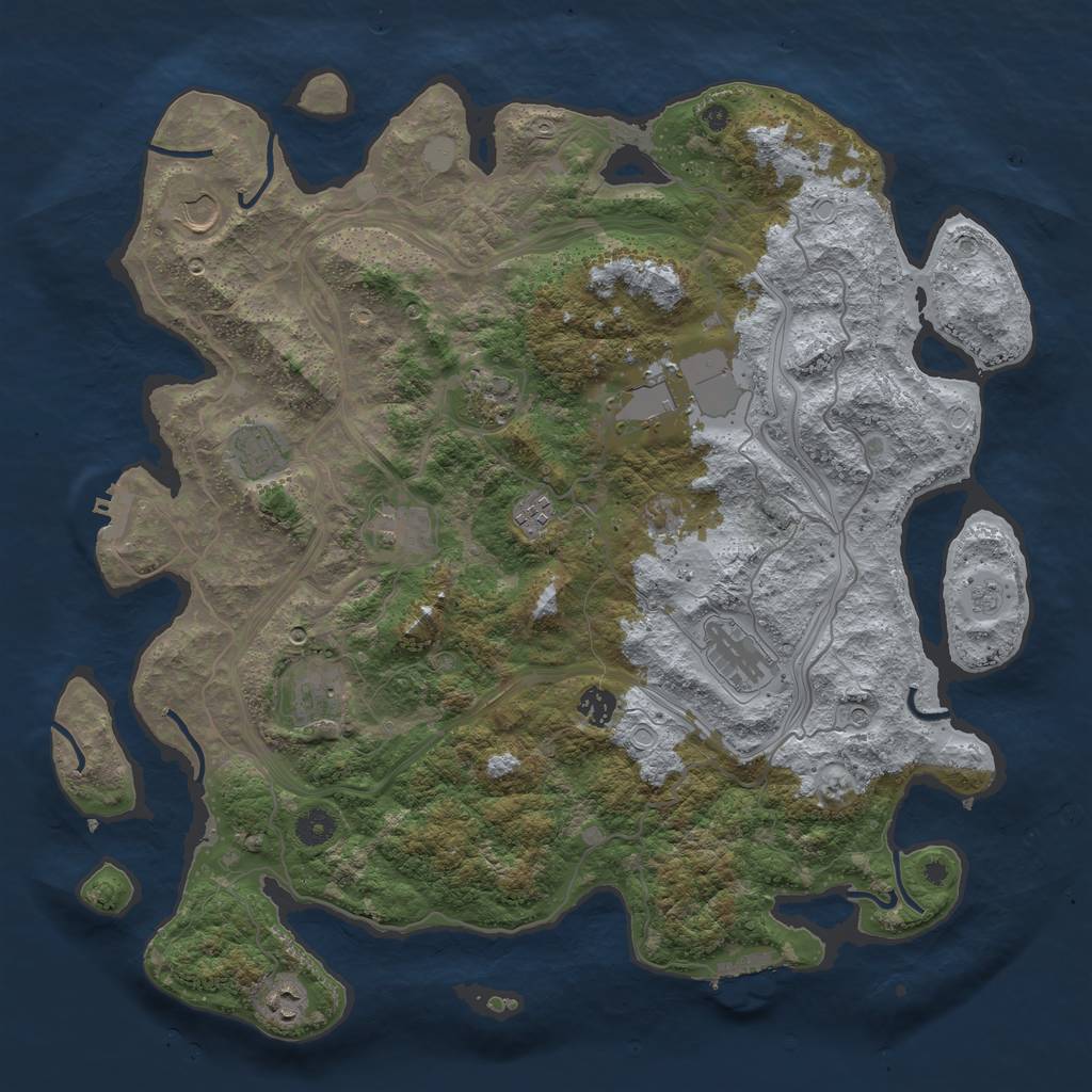 Rust Map: Procedural Map, Size: 4300, Seed: 1606082467, 17 Monuments