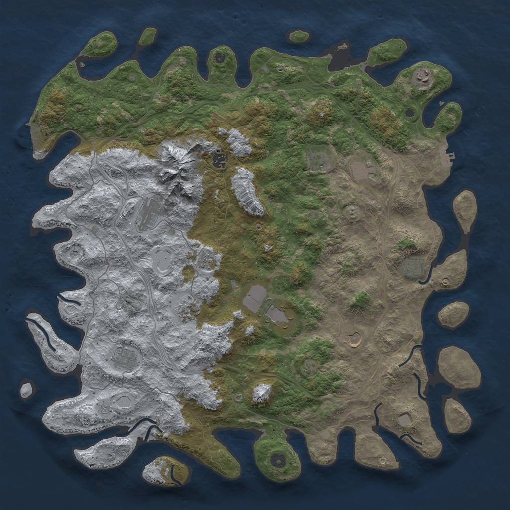 Rust Map: Procedural Map, Size: 5000, Seed: 480960948, 18 Monuments