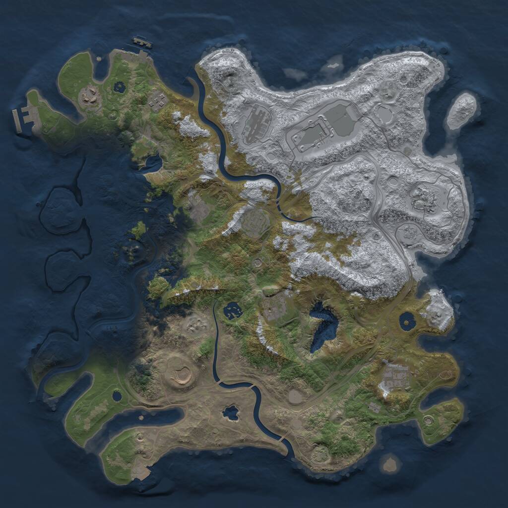 Rust Map: Procedural Map, Size: 4300, Seed: 1121985, 17 Monuments
