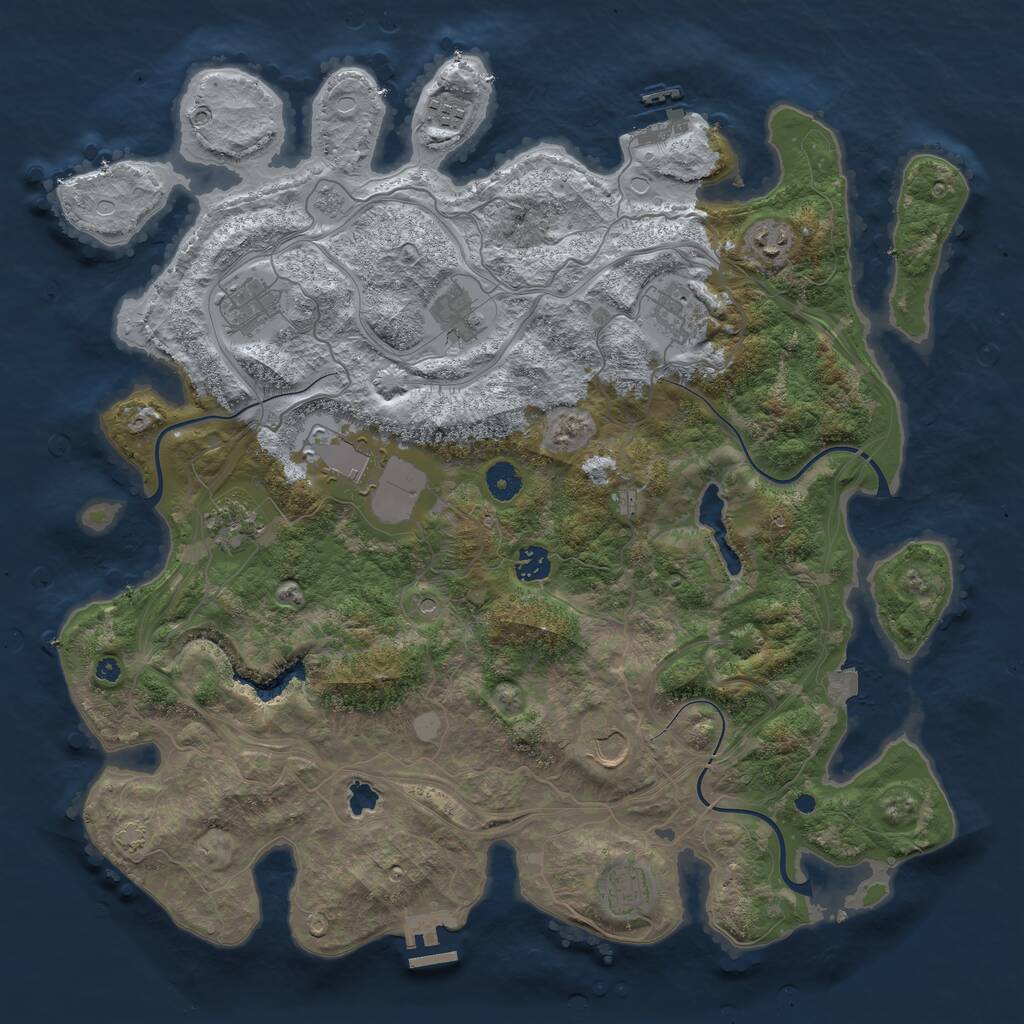Rust Map: Procedural Map, Size: 4250, Seed: 263384002, 16 Monuments