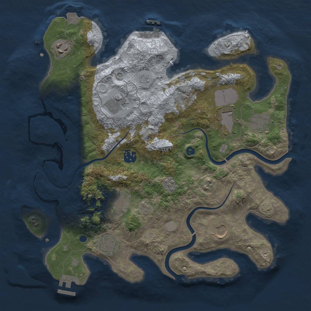 Rust Map: Procedural Map, Size: 3500, Seed: 91903453, 15 Monuments