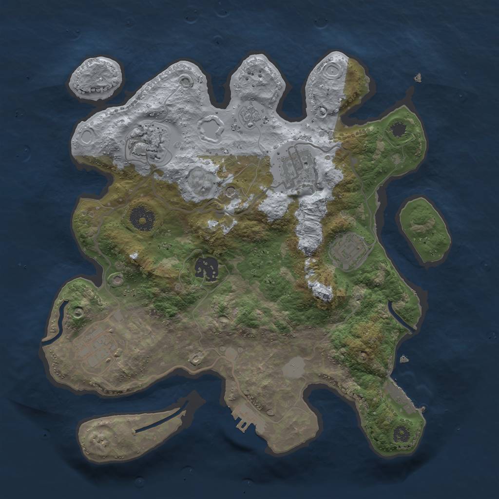 Rust Map: Procedural Map, Size: 3000, Seed: 53927112, 12 Monuments