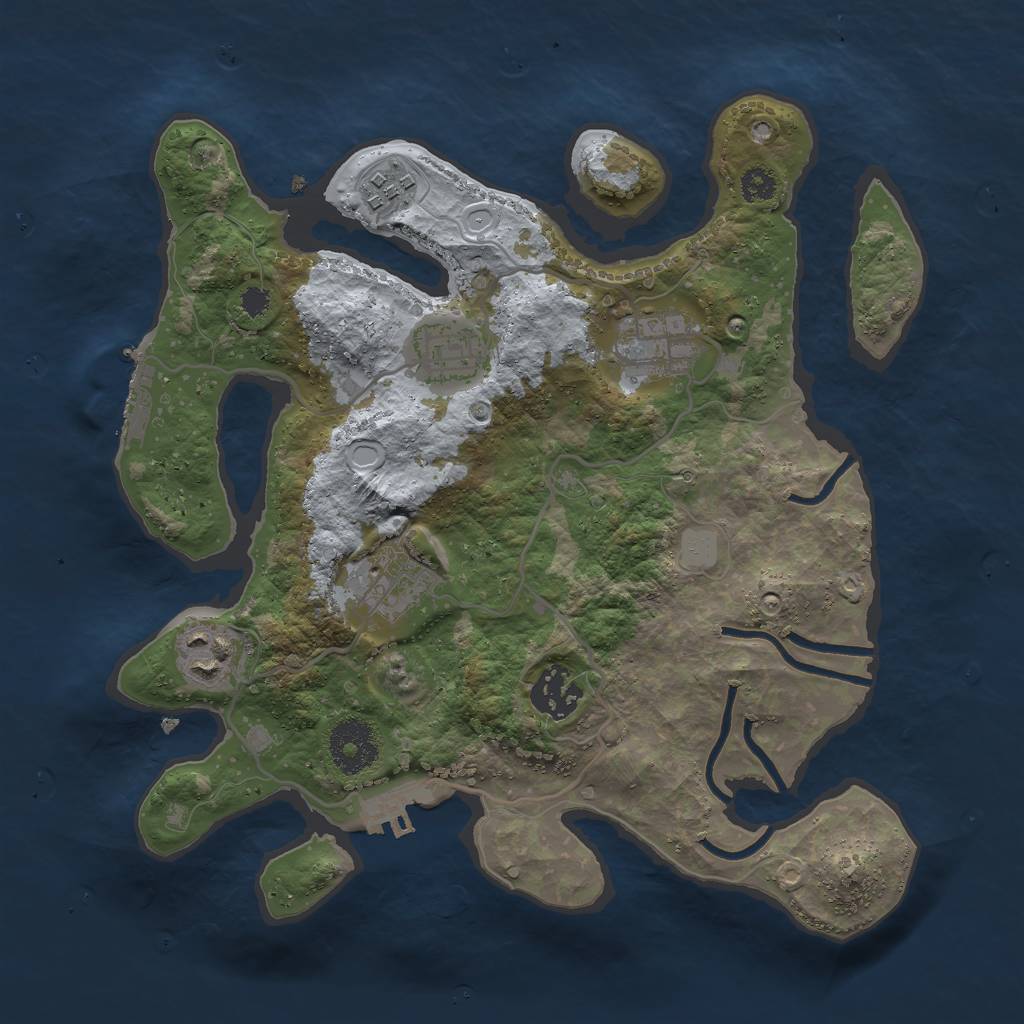 Rust Map: Procedural Map, Size: 3000, Seed: 78956656, 11 Monuments