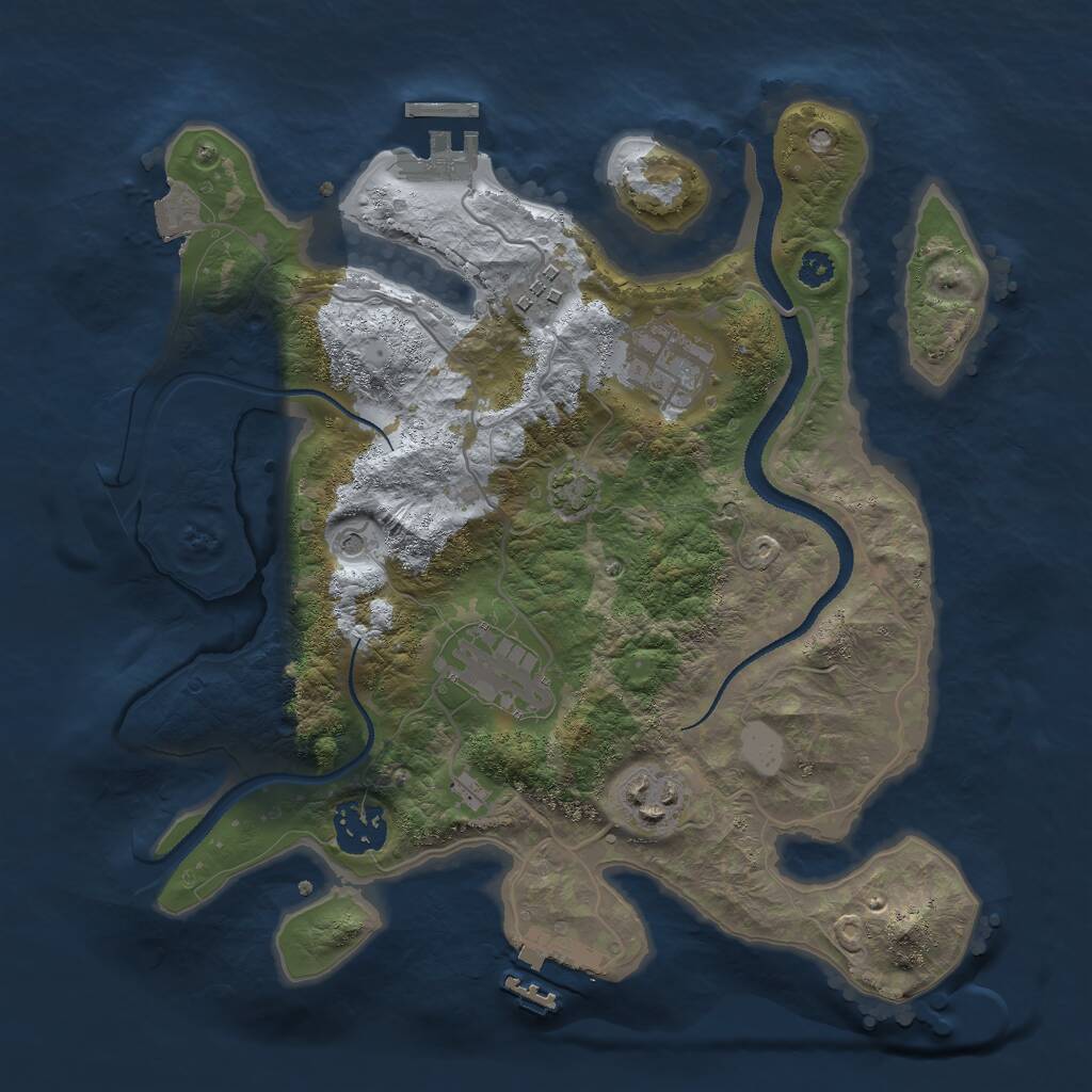Rust Map: Procedural Map, Size: 3000, Seed: 78956656, 10 Monuments
