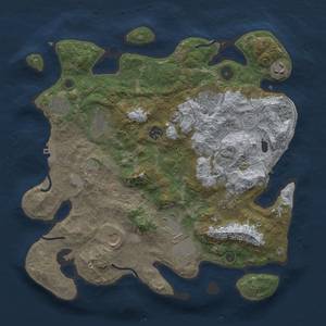 Thumbnail Rust Map: Procedural Map, Size: 3700, Seed: 1335782044, 16 Monuments