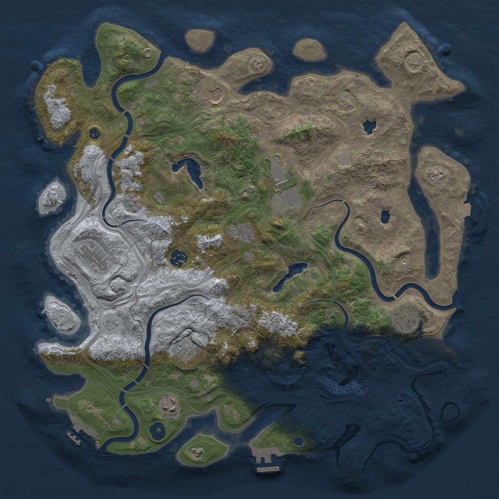 Rust Map: Procedural Map, Size: 4500, Seed: 521441038, 15 Monuments