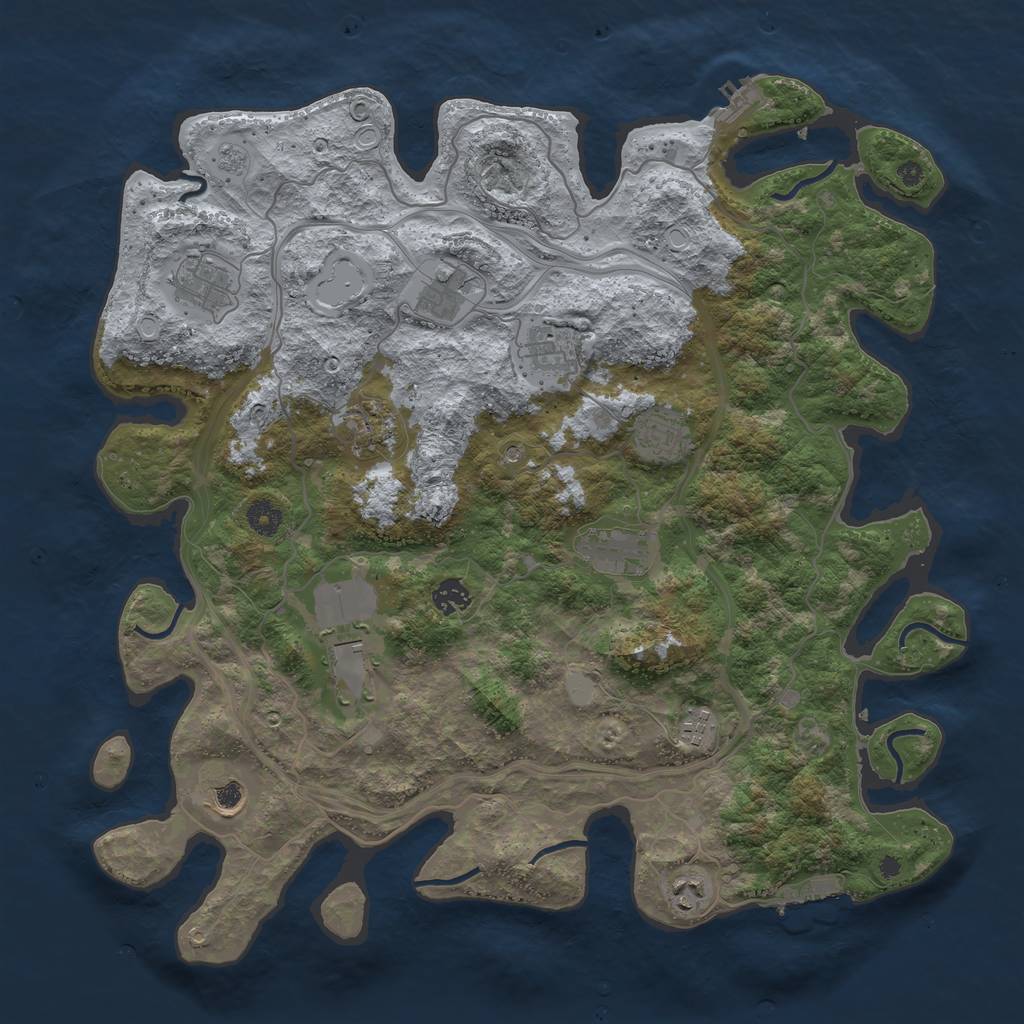 Rust Map: Procedural Map, Size: 4250, Seed: 72807296, 18 Monuments