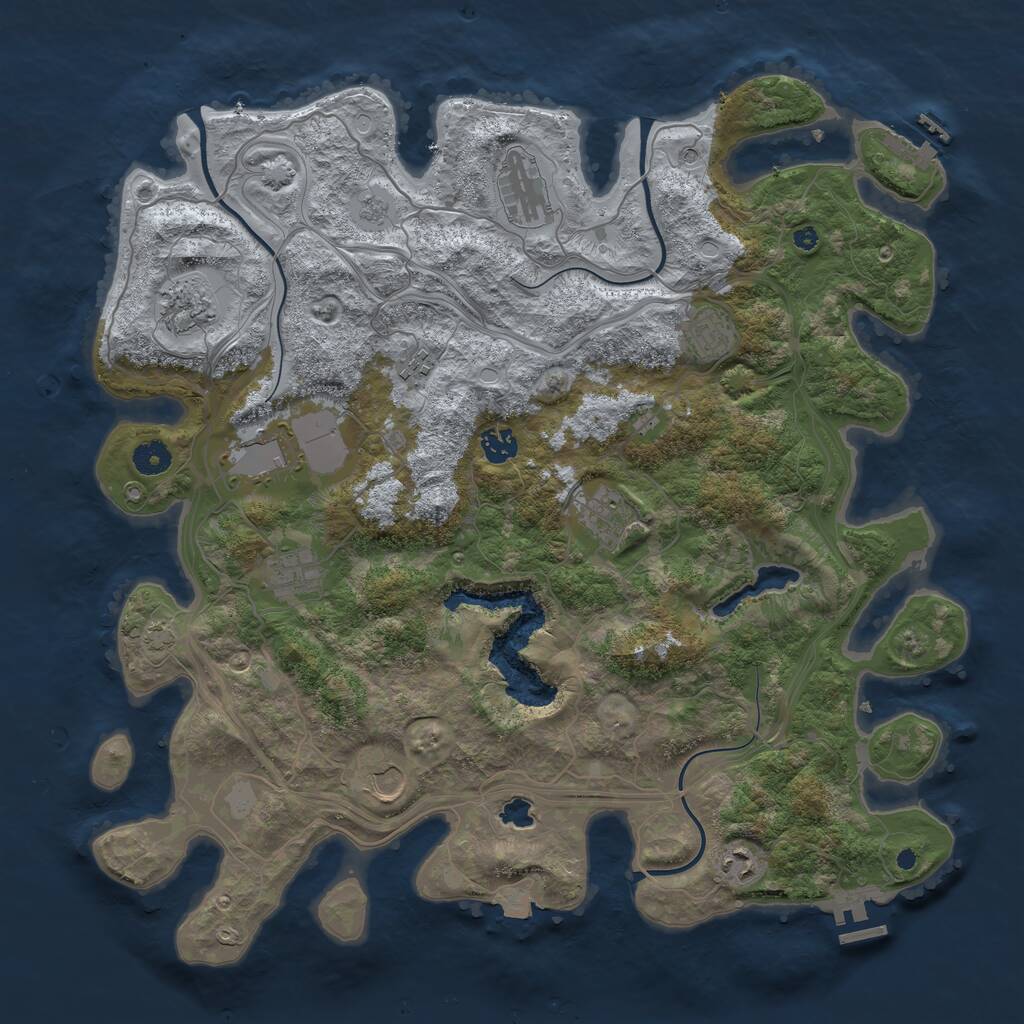 Rust Map: Procedural Map, Size: 4250, Seed: 72807296, 16 Monuments