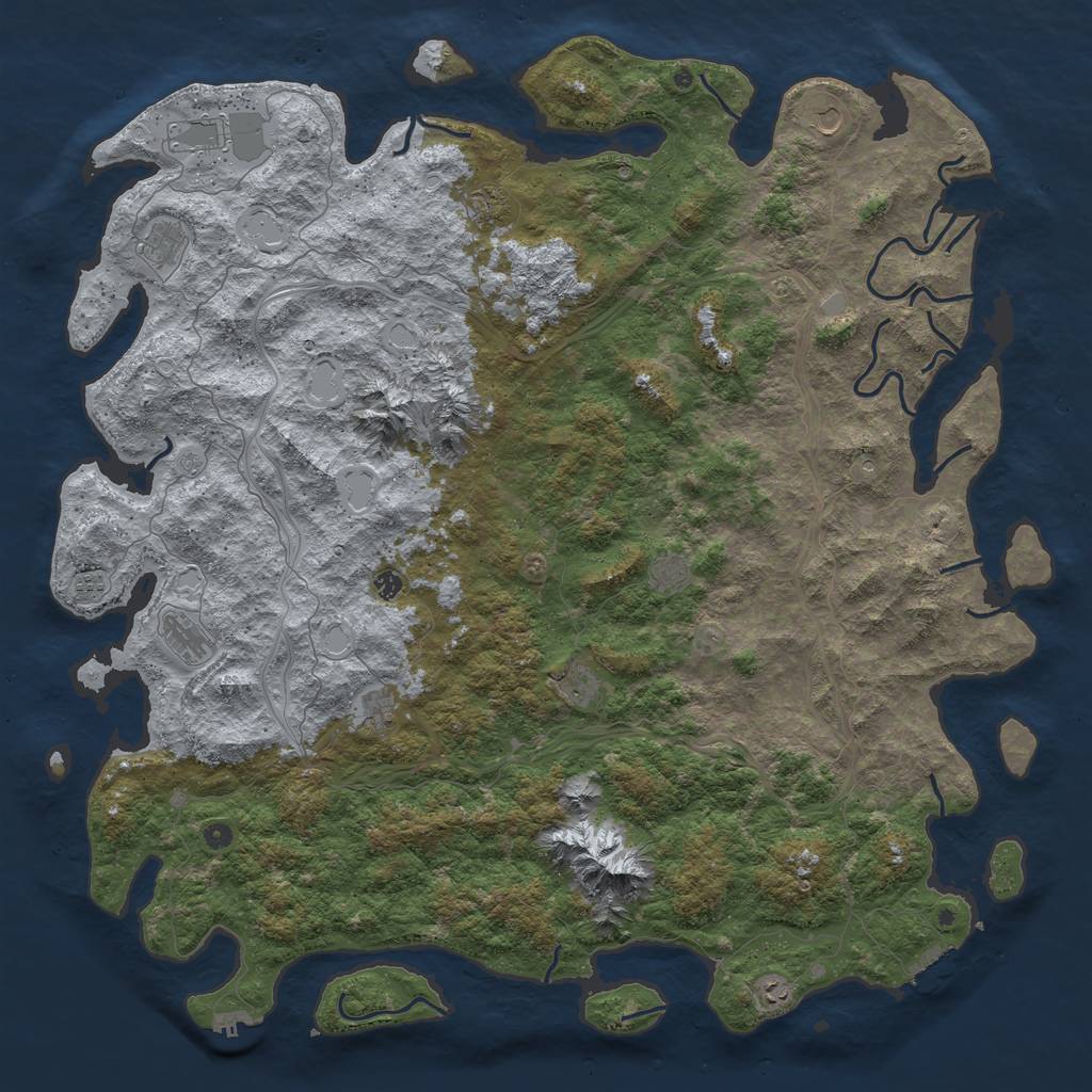 Rust Map: Procedural Map, Size: 6000, Seed: 1058933812, 18 Monuments