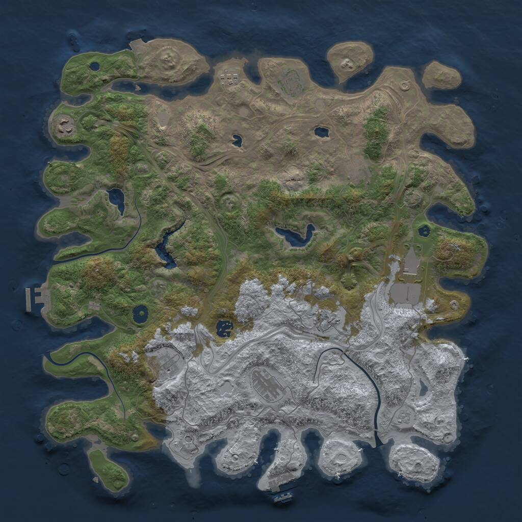 Rust Map: Procedural Map, Size: 4500, Seed: 1038334348, 15 Monuments