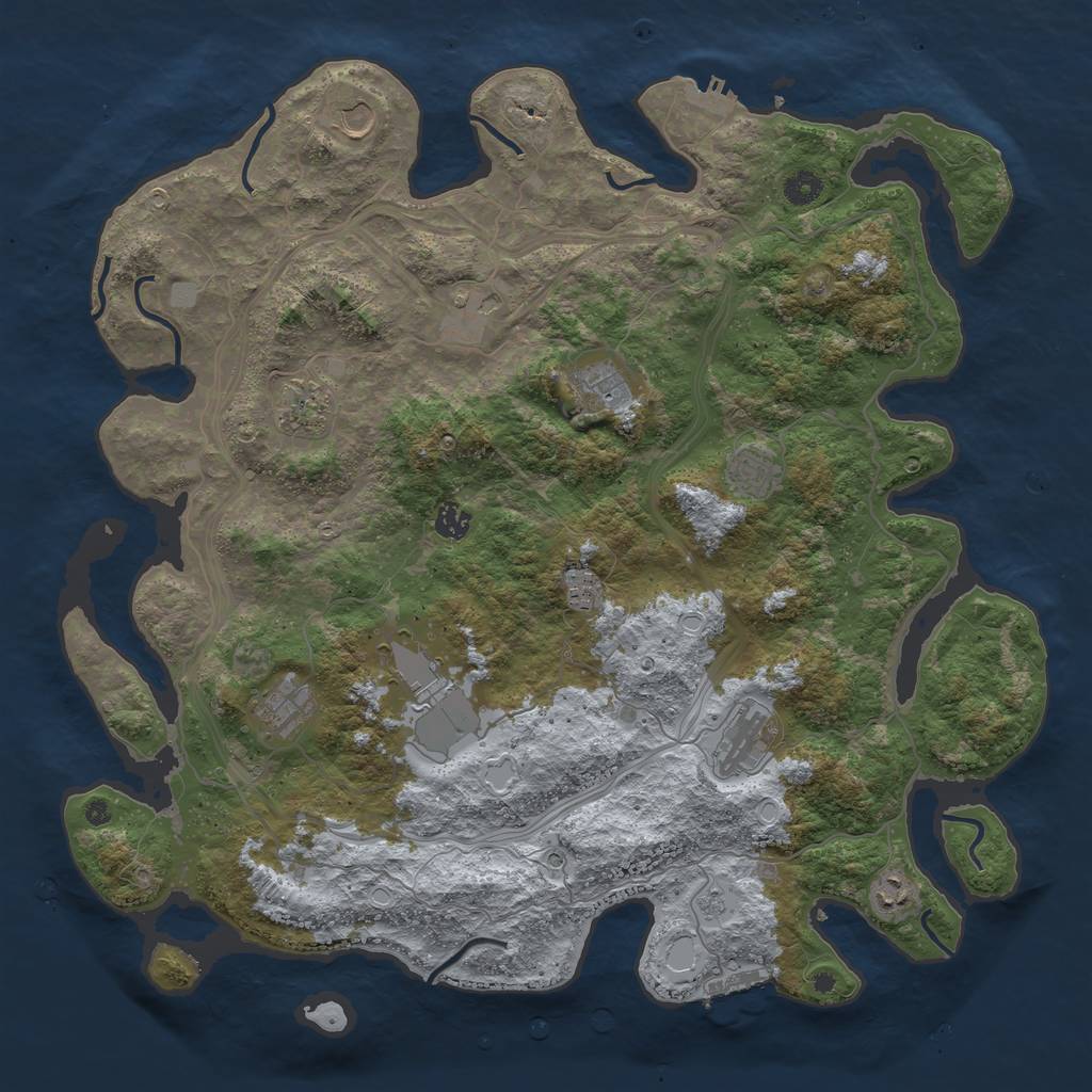 Rust Map: Procedural Map, Size: 4500, Seed: 638841337, 18 Monuments