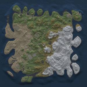 Thumbnail Rust Map: Procedural Map, Size: 4500, Seed: 578344915, 17 Monuments