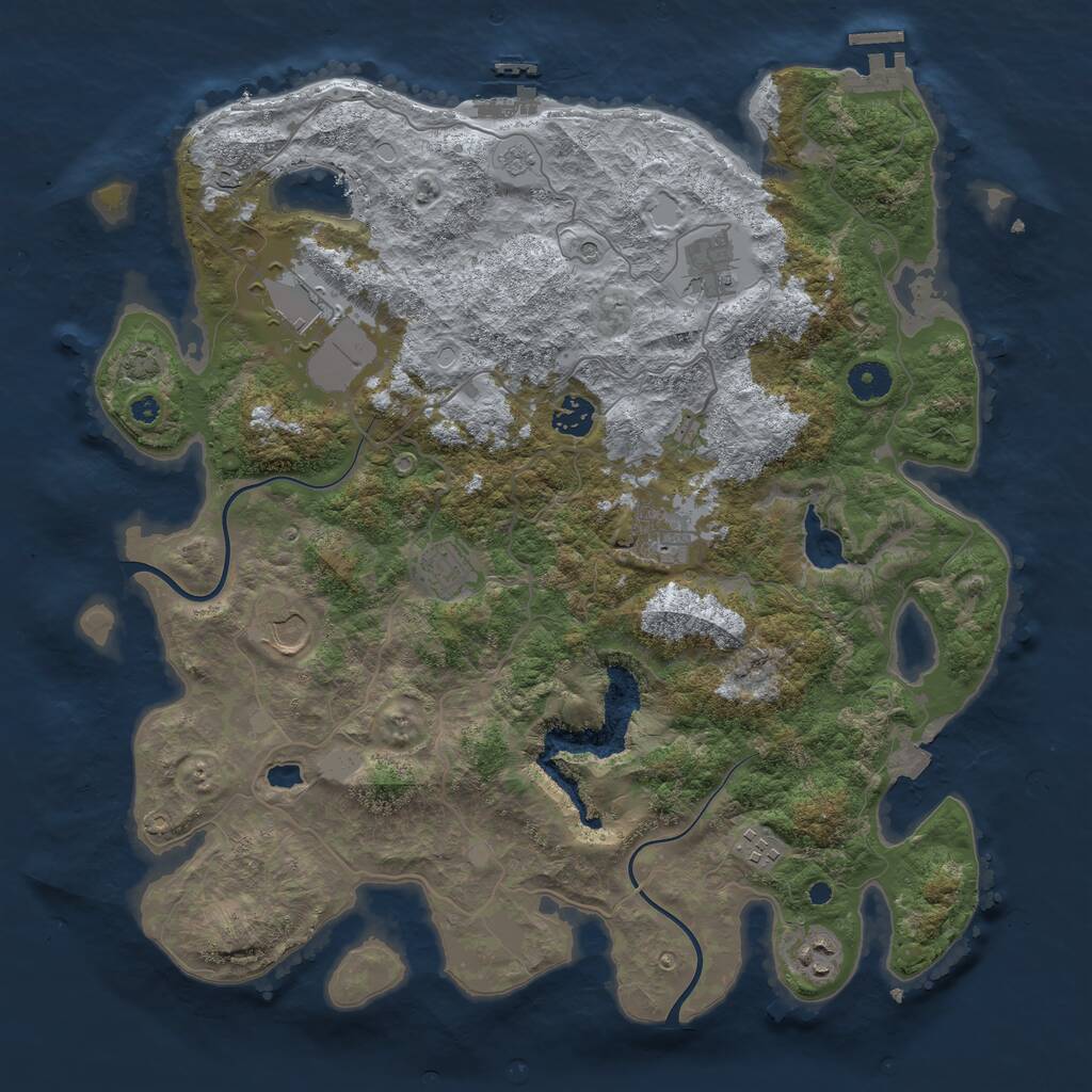 Rust Map: Procedural Map, Size: 4000, Seed: 1023154878, 14 Monuments
