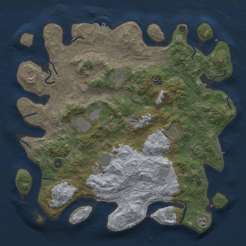 Rust Map: Procedural Map, Size: 4250, Seed: 12126, 16 Monuments