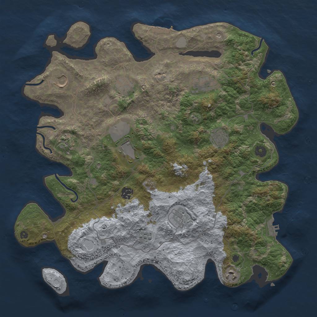Rust Map: Procedural Map, Size: 4000, Seed: 22640, 17 Monuments
