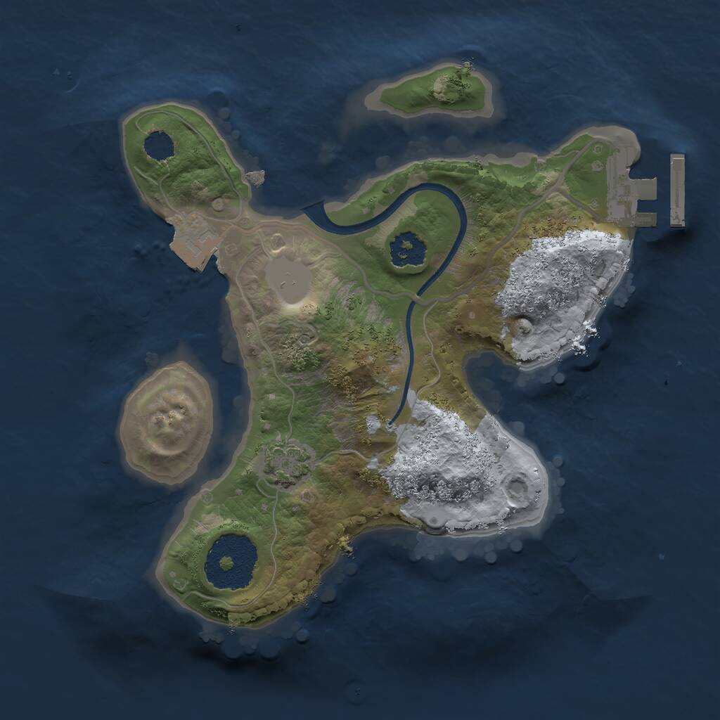 Rust Map: Procedural Map, Size: 2000, Seed: 90391280, 3 Monuments