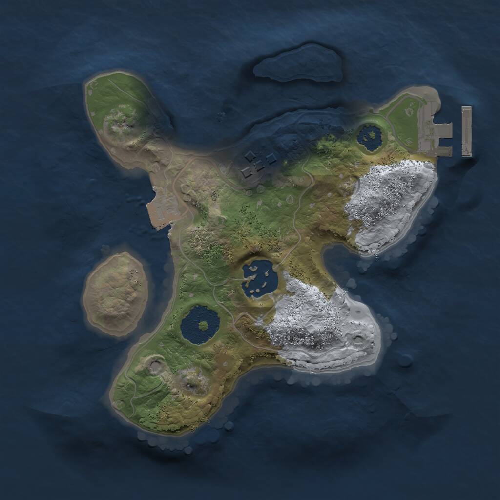 Rust Map: Procedural Map, Size: 2000, Seed: 90391280, 4 Monuments