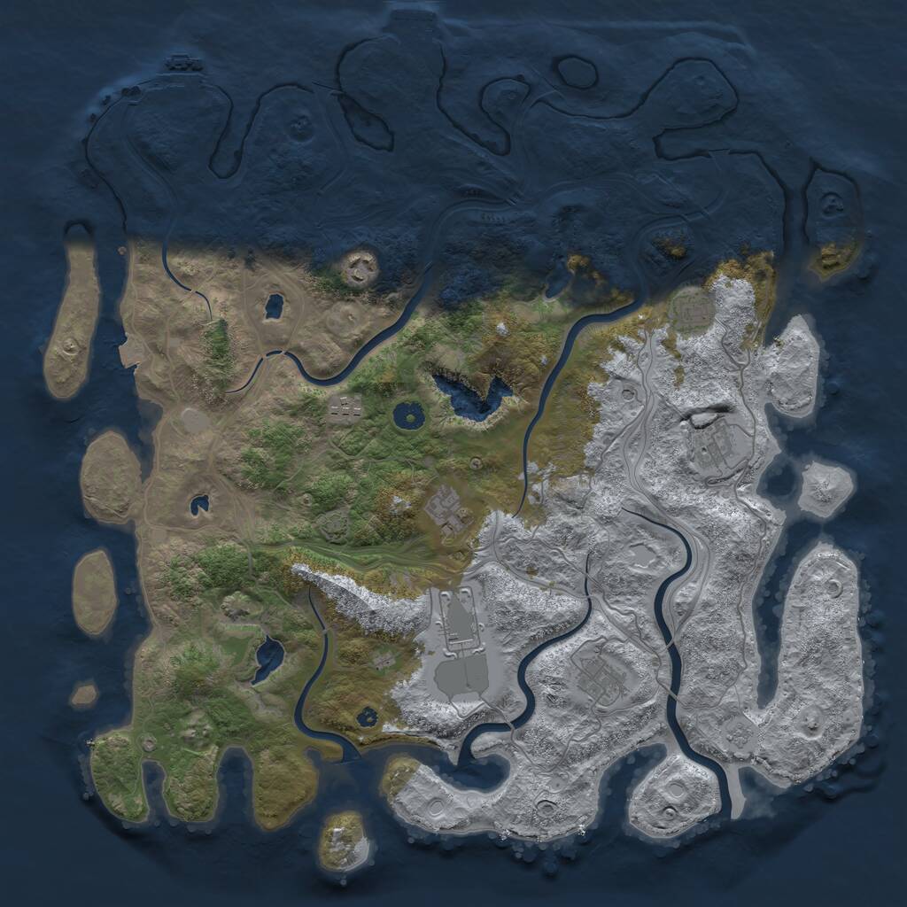 Rust Map: Procedural Map, Size: 4500, Seed: 805022588, 13 Monuments