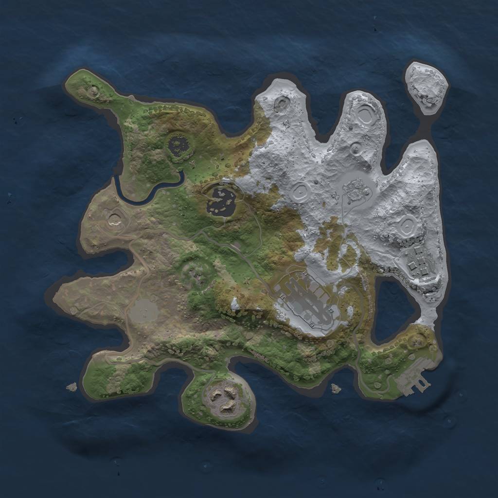 Rust Map: Procedural Map, Size: 2500, Seed: 766095103, 10 Monuments