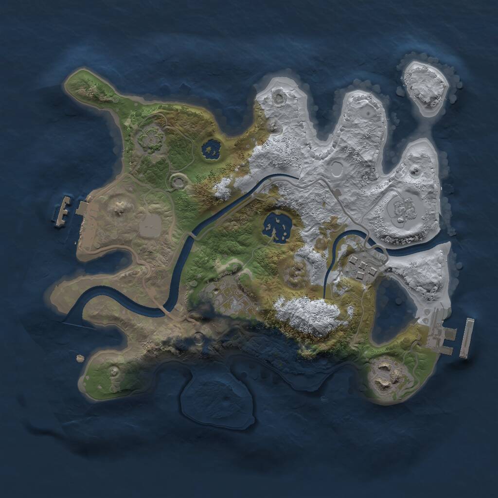 Rust Map: Procedural Map, Size: 2500, Seed: 766095103, 10 Monuments