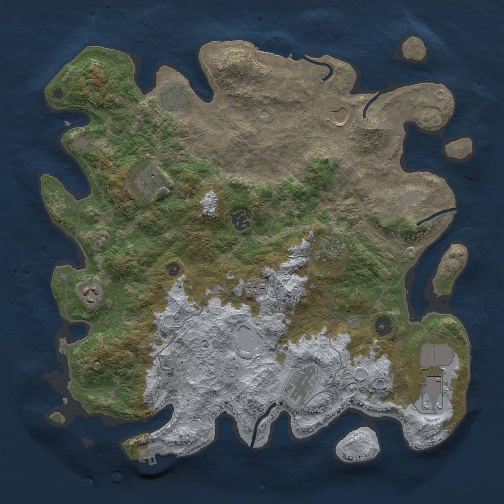 Rust Map: Procedural Map, Size: 4000, Seed: 24156, 16 Monuments
