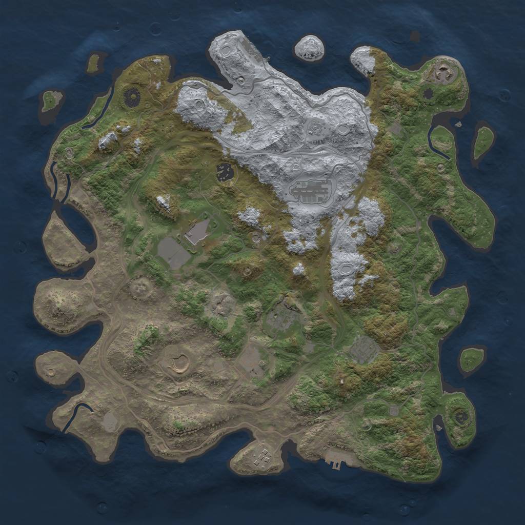 Rust Map: Procedural Map, Size: 4250, Seed: 55802080, 16 Monuments