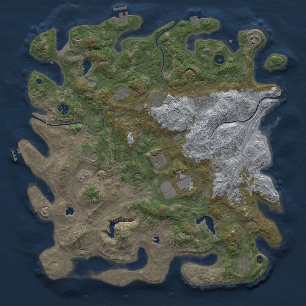 Rust Map: Procedural Map, Size: 4500, Seed: 573317589, 17 Monuments