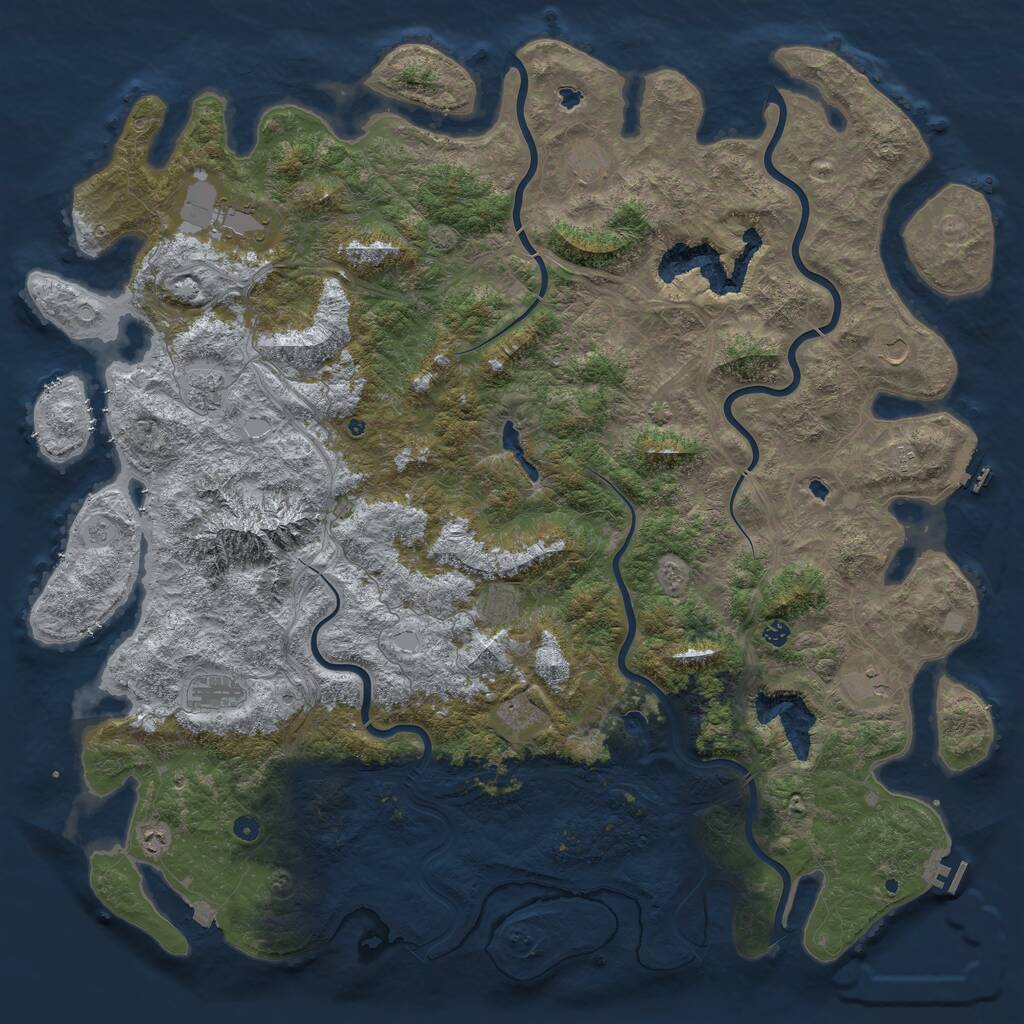 Rust Map: Procedural Map, Size: 6000, Seed: 19111911, 17 Monuments