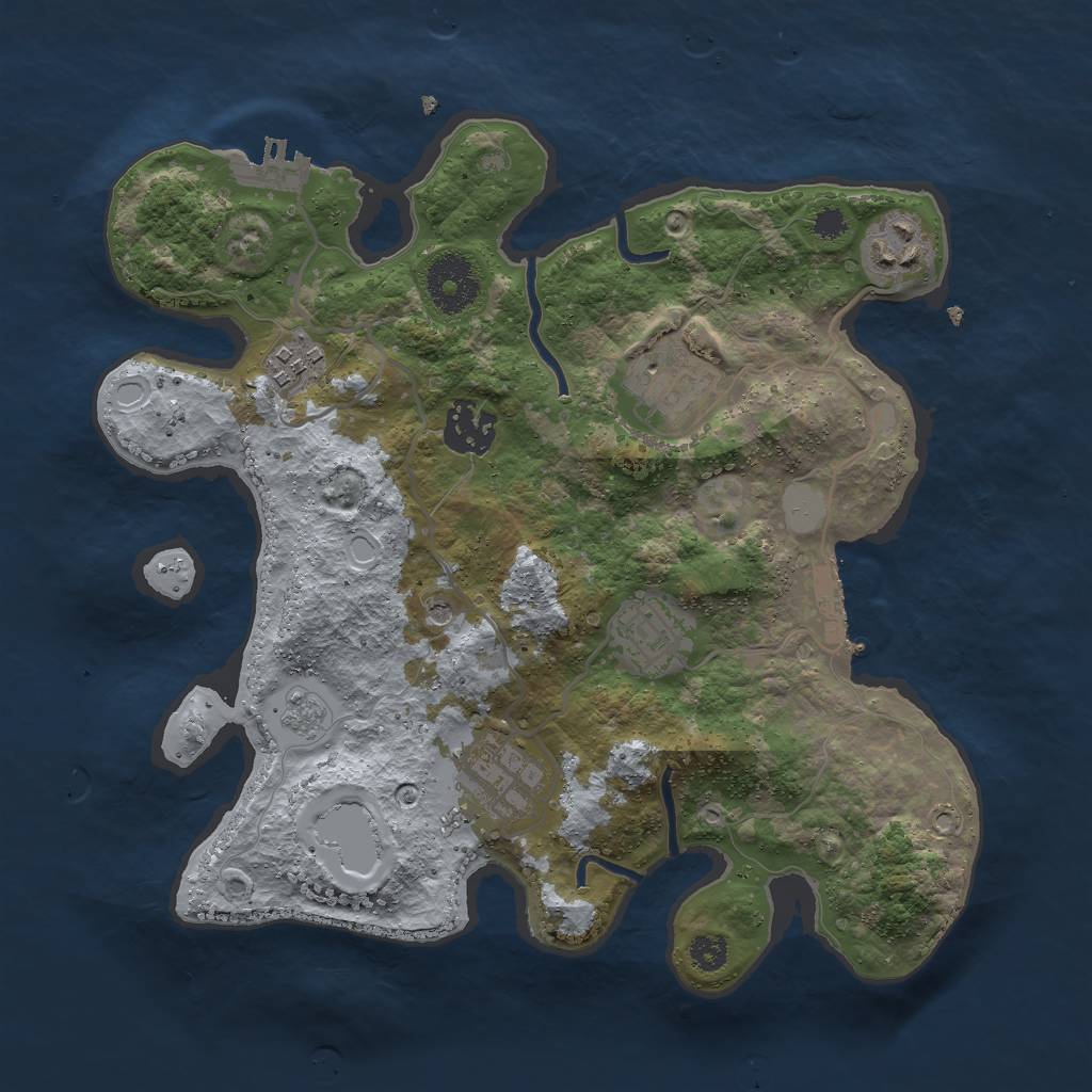 Rust Map: Procedural Map, Size: 3000, Seed: 5210938, 13 Monuments