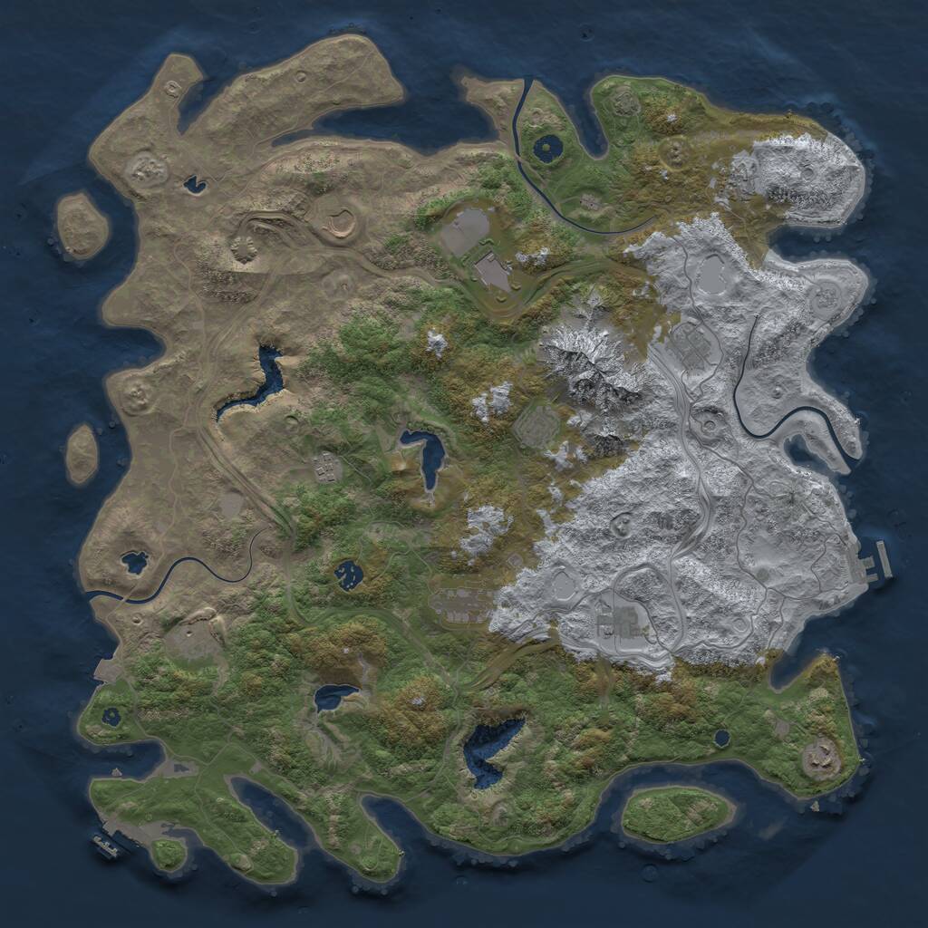 Rust Map: Procedural Map, Size: 5000, Seed: 252168809, 17 Monuments