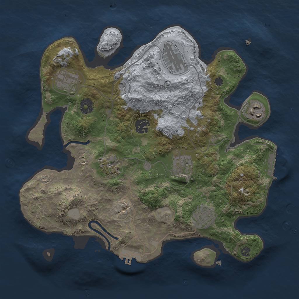 Rust Map: Procedural Map, Size: 3000, Seed: 659171086, 13 Monuments