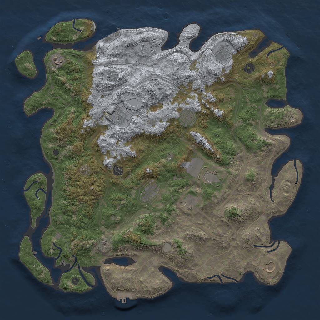 Rust Map: Procedural Map, Size: 4500, Seed: 276, 17 Monuments