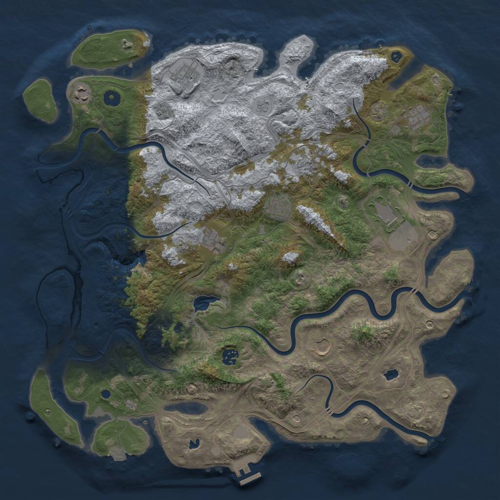 Rust Map: Procedural Map, Size: 4500, Seed: 276, 15 Monuments