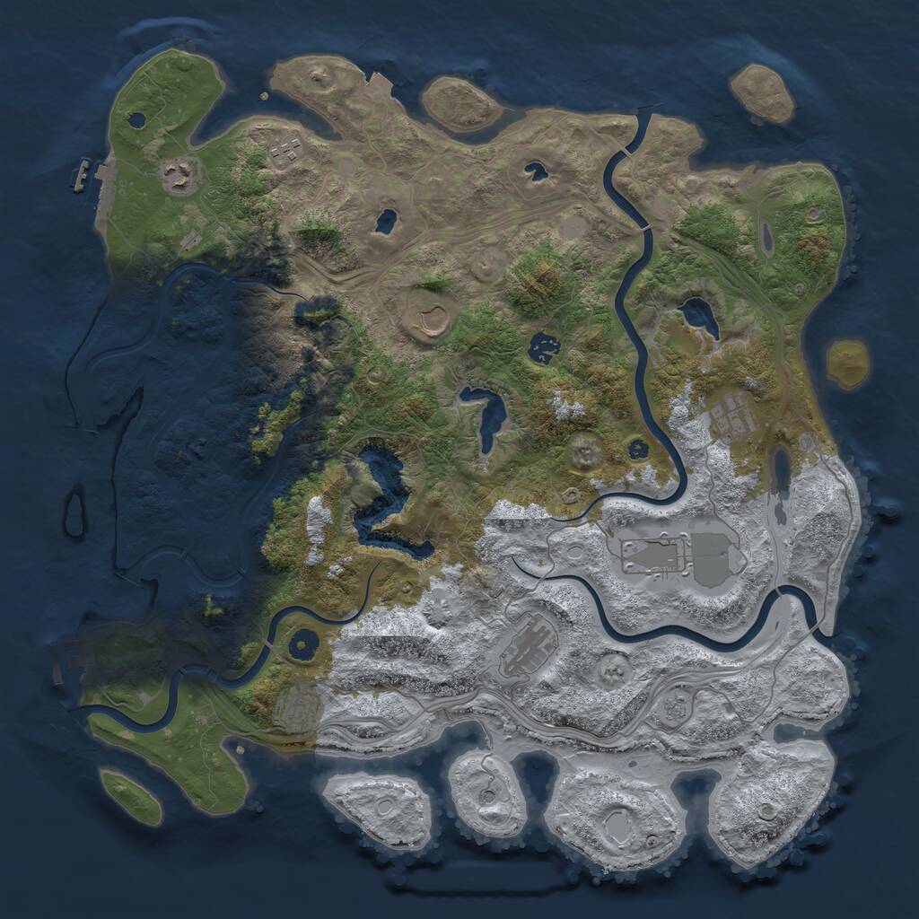 Rust Map: Procedural Map, Size: 4500, Seed: 1544358000, 14 Monuments