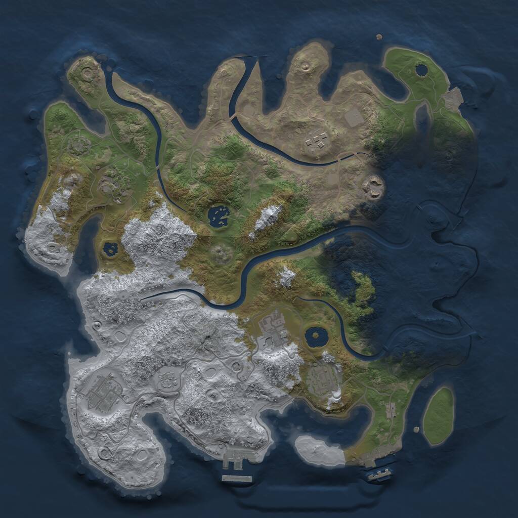 Rust Map: Procedural Map, Size: 3500, Seed: 1515312161, 13 Monuments
