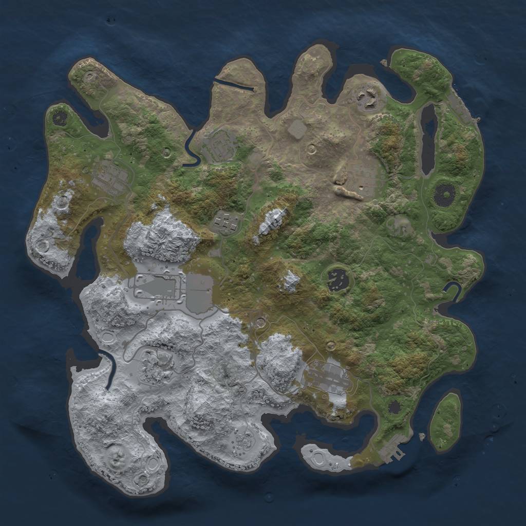 Rust Map: Procedural Map, Size: 3500, Seed: 1515312161, 16 Monuments