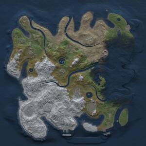 Thumbnail Rust Map: Procedural Map, Size: 3500, Seed: 1515312161, 13 Monuments