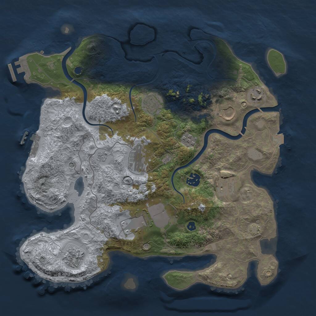 Rust Map: Procedural Map, Size: 3500, Seed: 412094598, 15 Monuments