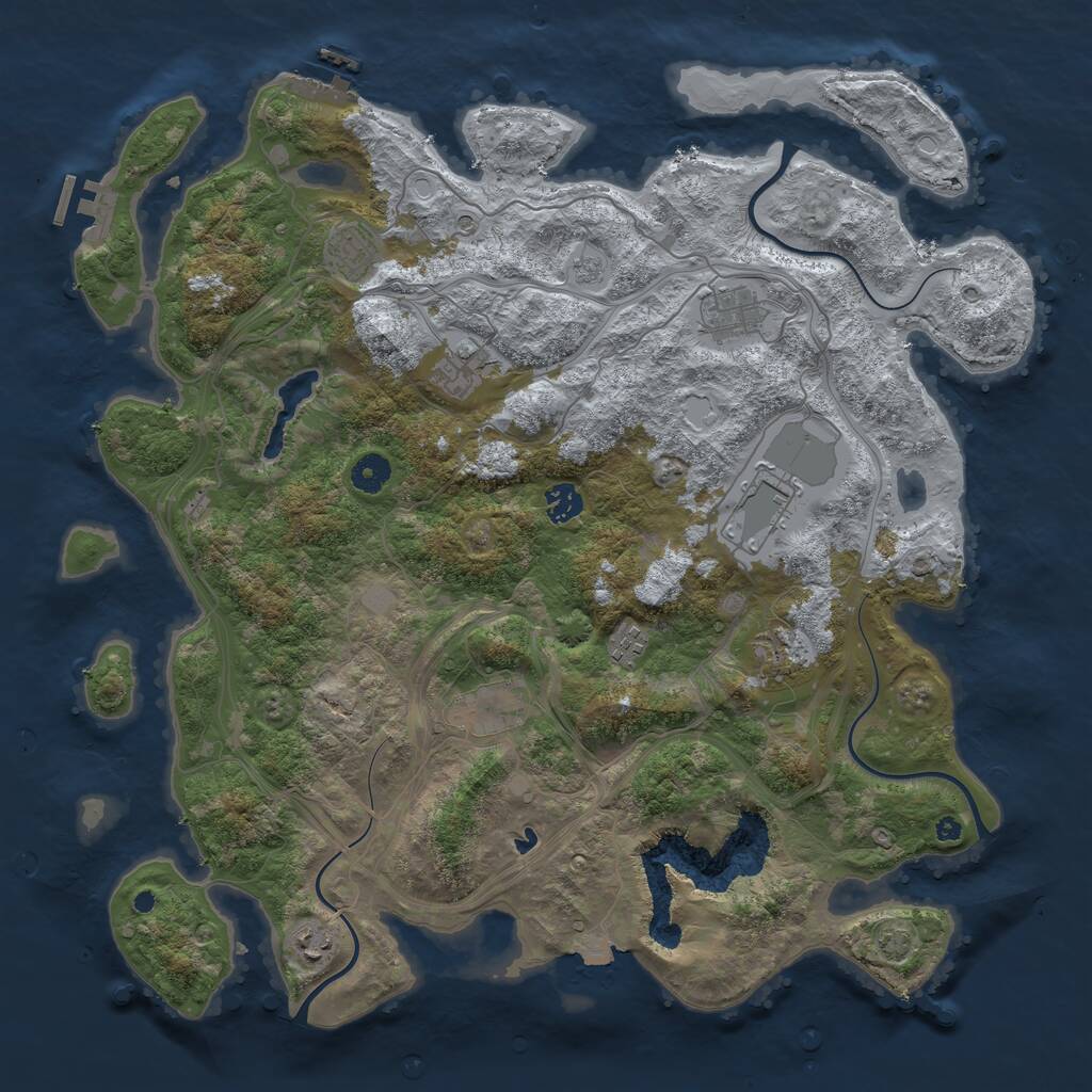 Rust Map: Procedural Map, Size: 4250, Seed: 911290087, 15 Monuments