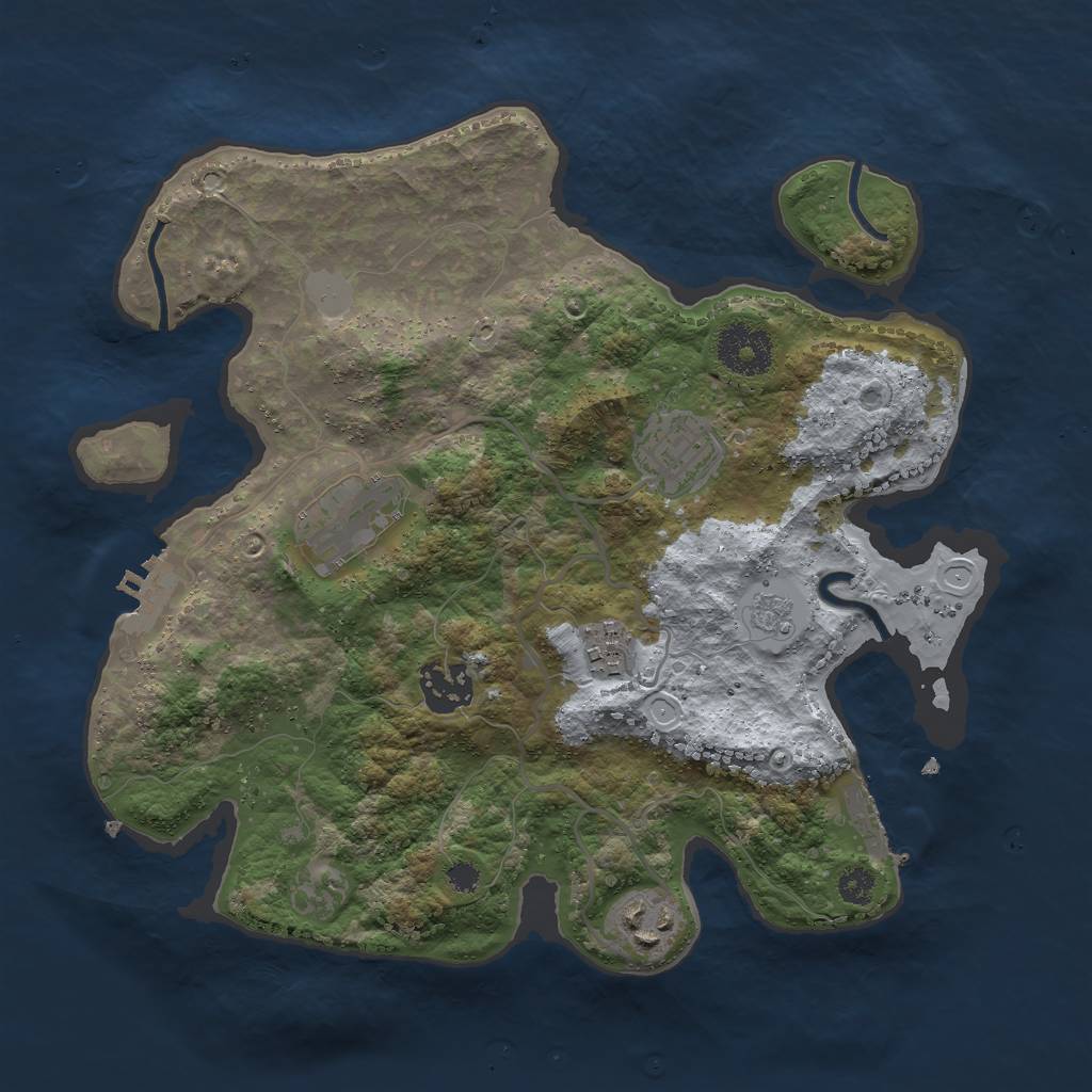 Rust Map: Procedural Map, Size: 3000, Seed: 235885470, 11 Monuments