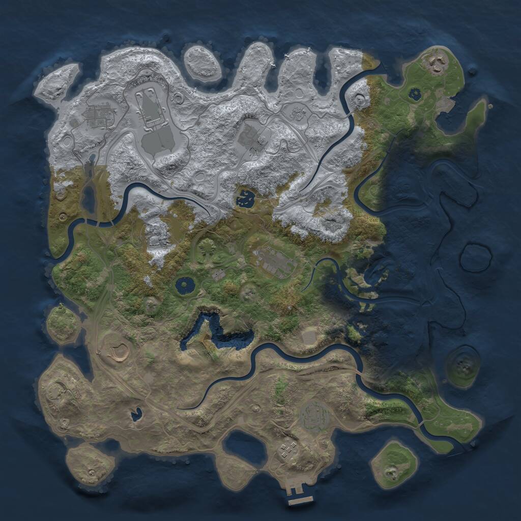 Rust Map: Procedural Map, Size: 4250, Seed: 1973695343, 15 Monuments
